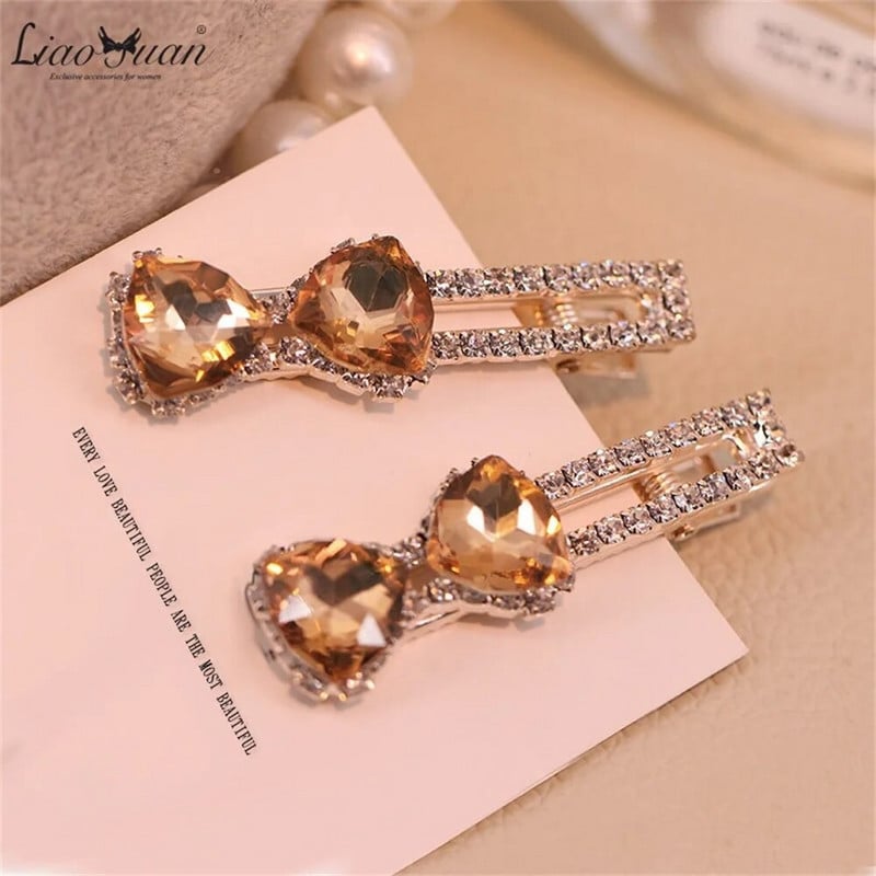 Modna kopča za kosu s dijamantnom mašnom za žene Djevojke Vintage kopče za kosu s kristalnim pačjim kljunom Bočna kopča s mašnom Poklon za zabavu Ukosnice sa šiškama