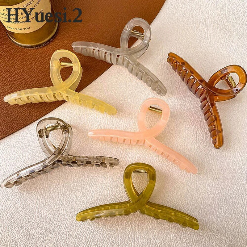 Κομψό Μεγάλο Ζελέ Σταυρός Καρχαρίας Κλιπ Μαλλιά Πλαστικά Διαφανή Γεωμετρικά Μαλλιά Νύχια Καβούρι για Γυναικείες Καλοκαιρινά Καπέλα με Χοντρά Μαλλιά