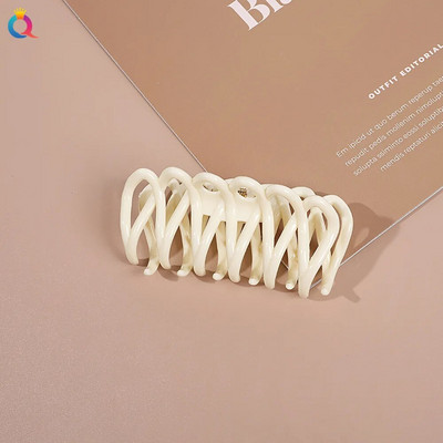Agrafă de păr în stil cremă, alb, bej, gheare de par de crab Agrafe de baie pentru femei, fete, coadă de cal, instrument de styling, accesorii pentru păr