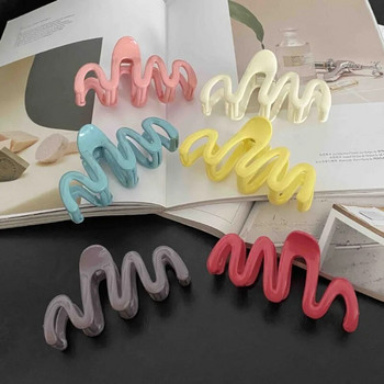 2023 Colorful Jelly Wave Hair Claw φουρκέτα Γυναικεία κορίτσια Σχέδιο μόδας Γλυκό απλό ακανόνιστο κλιπ κεφαλής χονδρικής