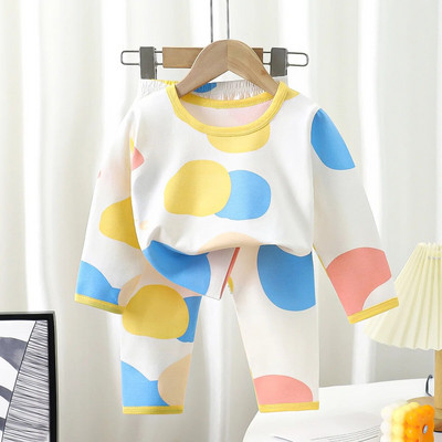 Noi copii, băieți, fete, pijamale din bumbac, drăguț, desene animate, tricou cu mânecă lungă, cu gâtul O, Topuri cu pantaloni, seturi de îmbrăcăminte pentru dormit de toamnă pentru bebeluși
