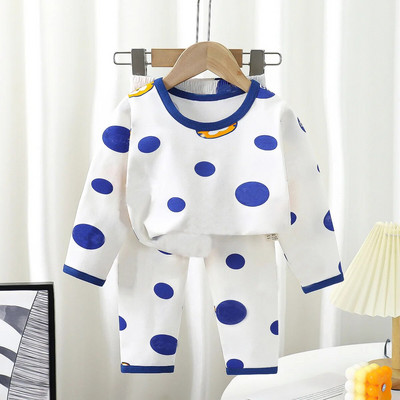 Noi copii, băieți, fete, pijamale din bumbac, drăguț, desene animate, tricou cu mânecă lungă, cu gâtul O, Topuri cu pantaloni, seturi de îmbrăcăminte pentru dormit de toamnă pentru bebeluși