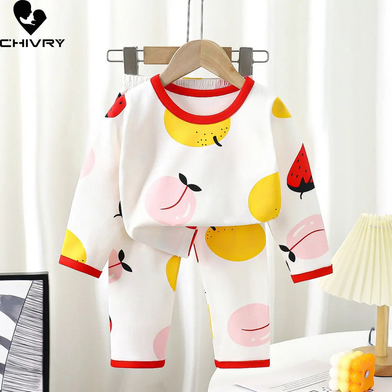 Nove pamučne pidžame za djecu, dječake, djevojčice, slatke majice s dugim rukavima i hlačama s dugim rukavima i hlačama iz crtanih filmova, jesenski kompleti odjeće za spavanje za bebe