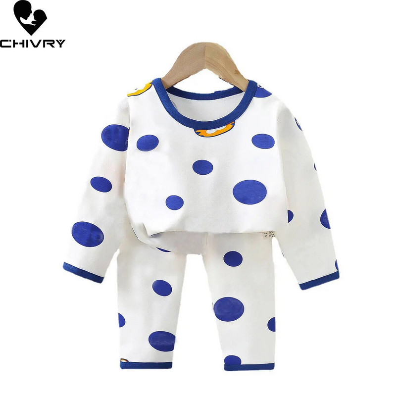 Nove pamučne pidžame za djecu, dječake, djevojčice, slatke majice s dugim rukavima i hlačama s dugim rukavima i hlačama iz crtanih filmova, jesenski kompleti odjeće za spavanje za bebe