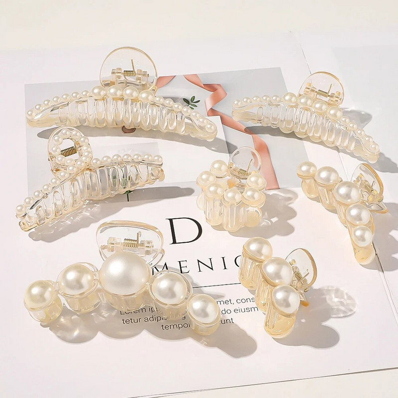 Fashion 2022 New Hyperbole Big Pearls Ακρυλικά κλιπ για νύχια μαλλιών Μεγάλο μέγεθος Μακιγιάζ Βαρέτες styling μαλλιών για γυναικεία αξεσουάρ μαλλιών