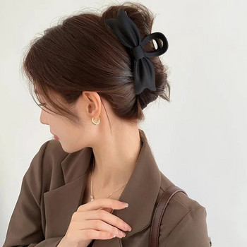 Голяма черна шнола за коса за жени Модни френски елегантни щипки за коса Корейски щипки за коса с букви Фиби за момичета Аксесоари за коса