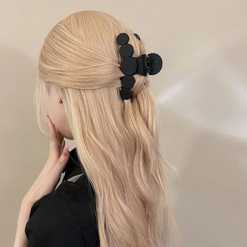 Голяма черна шнола за коса за жени Модни френски елегантни щипки за коса Корейски щипки за коса с букви Фиби за момичета Аксесоари за коса