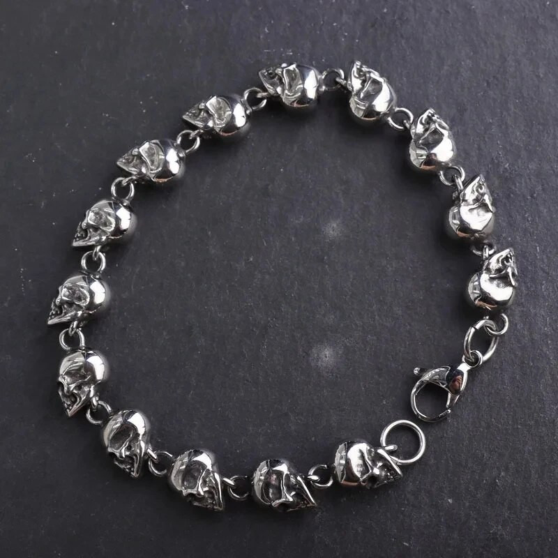 Gothic Full Skull Ghost Head Βραχιόλι Ανδρικό Πανκ Μοτοσικλέτα Ιππασίας Rock Bicycle Hip Hop Punk Κοσμήματα