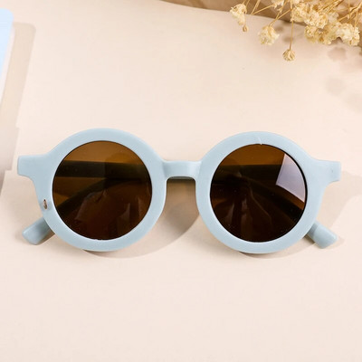 Ochelari de soare cu ramă rotundă de modă pentru copii UV400 pentru bebeluși, băieți, fete, copii, drăguți, drăguți, înghețați, ochelari de soare pentru soare.