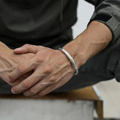 Vintage de culoare argintie religioasă budistă mantra metal răsucit Lotus brățară bărbați dominator etnic amuleta bijuterii cadou