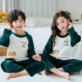 Νέες παιδικές πιτζάμες Fleece Ζεστές φανέλες Πυτζάμες για κορίτσια Νυχτικά για αγόρια Coral Fleece Παιδικές πιτζάμες Χειμερινές Πιτζάμες