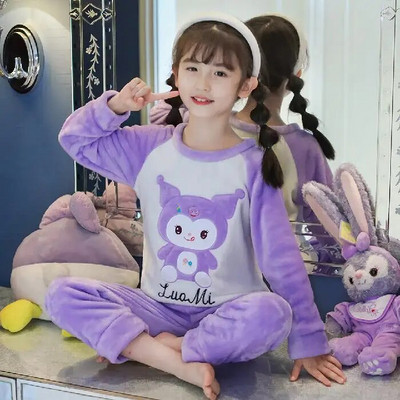 Noi pijamale din lână pentru copii Lenjerie caldă de flanel Lenjerie de noapte pentru fete băieți Pijamale din lână de coral Pijamale pentru copii Îmbrăcăminte de acasă Pijama de iarnă