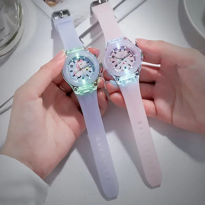 Παιδικά ρολόγια κινουμένων σχεδίων Unicorn για κορίτσια με λουράκι σιλικόνης Φωτεινό φως φλας Παιδικό ρολόι Ρολόι Χαλαζίας Ρολόγια χειρός Reloj Infantil