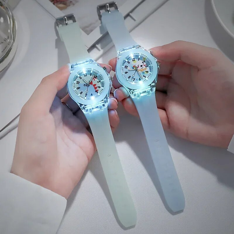 Multifilm Ükssarvik Lastele Kellad Tüdrukutele Silikoonrihm Helendav Välklamp Laste Kell Kell Kvarts Käekellad Reloj Infantil