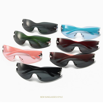 Παιδικά μοντέρνα γυαλιά ηλίου για κορίτσια αγόρια Παιδιά μόδα Rimless Y2k γυαλιά ηλίου Punk One Piece Goggles Shades Oculos De Sol