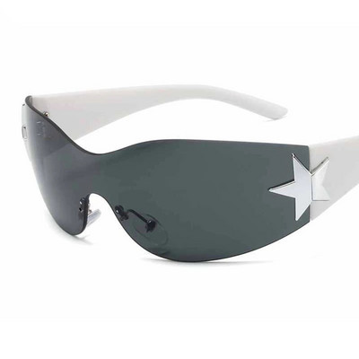 Lapsed Trendikad päikeseprillid Tüdrukud Poisid Laste Mood ääristeta Y2k Päikeseprillid Punk Üheosalised Prillid Varjud Oculos De Sol