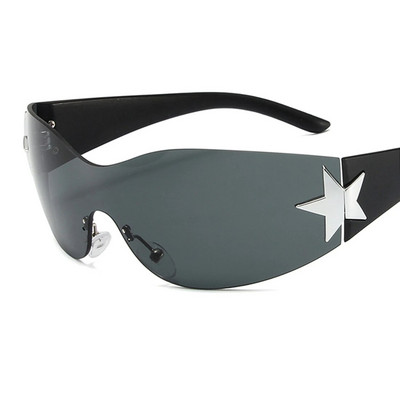 Lapsed Trendikad päikeseprillid Tüdrukud Poisid Laste Mood ääristeta Y2k Päikeseprillid Punk Üheosalised Prillid Varjud Oculos De Sol