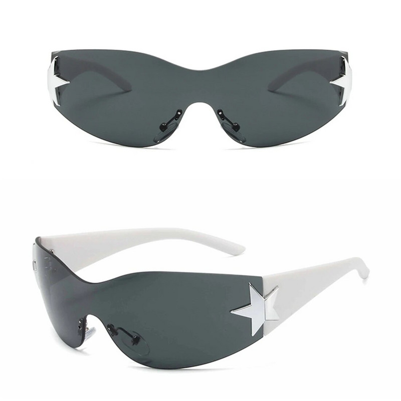 Lapsed Trendikad päikeseprillid Tüdrukud Poisid Laste Mood ääristeta Y2k Päikeseprillid Punk Üheosalised Prillid Varjud Oculos De Sol