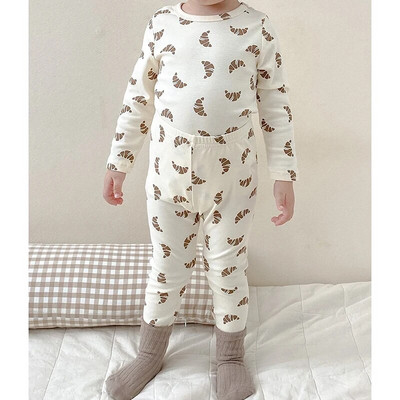 Set de pijamale de toamnă pentru copii, băieți, fetițe, din bumbac, îmbrăcăminte lungă de sus și de jos, îmbrăcăminte coreeană pentru copii, pijama infantilă