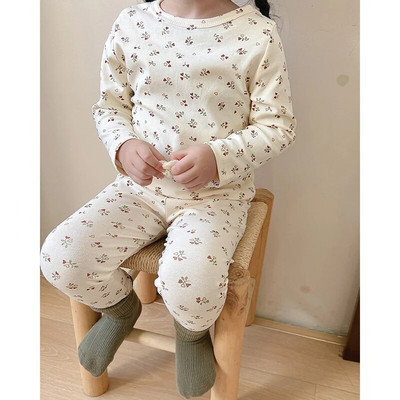 Set de pijamale de toamnă pentru copii, băieți, fetițe, din bumbac, îmbrăcăminte lungă de sus și de jos, îmbrăcăminte coreeană pentru copii, pijama infantilă
