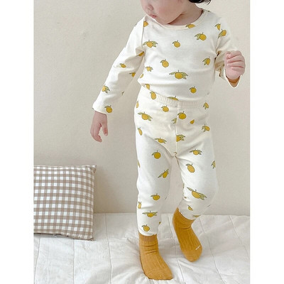 Set de pijamale de toamnă pentru copii, băieți, fetițe, din bumbac, îmbrăcăminte lungă de sus și de jos, îmbrăcăminte coreeană pentru copii, pijama infantilă