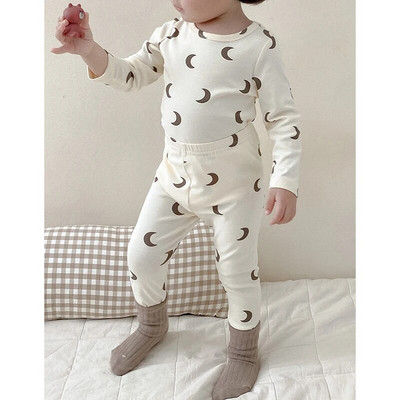 Set de pijamale de toamnă pentru copii, băieți, fetițe, din bumbac, îmbrăcăminte lungă de sus și de jos, îmbrăcăminte coreeană pentru copii, pijama infantilă