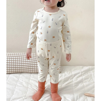 Set de pijamale de toamnă pentru copii, băieți, fetițe, din bumbac, îmbrăcăminte lungă de sus și de jos, îmbrăcăminte coreeană pentru copii, pijama infantilă