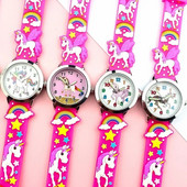Djeca Djeca Djevojčice Dječaci Studenti Rainbow Unicorn Dinosaur Šareni silikonski satovi Lijepi Stars Party Poklon Kvarcni ručni sat