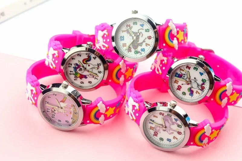 Djeca Djeca Djevojčice Dječaci Studenti Rainbow Unicorn Dinosaur Šareni silikonski satovi Lijepi Stars Party Poklon Kvarcni ručni sat