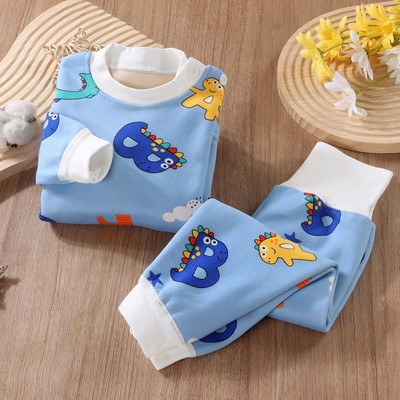 Nou 2023 Toamnă Iarnă Pijamale Copii Bebeluși Băieți Fete Desene Animat Se îngroșă Cald Talie înaltă Seturi de îmbrăcăminte Pijamale Nou-născut Lenjerie de noapte