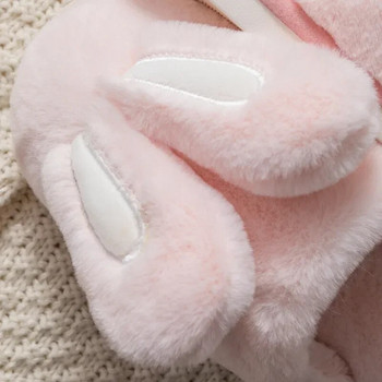 Νέα μόδα φθινοπωρινές γυναικείες βαμβακερές παντόφλες Rabbit Ear Home Εσωτερικές παντόφλες Χειμερινά ζεστά βελούδινα παπούτσια