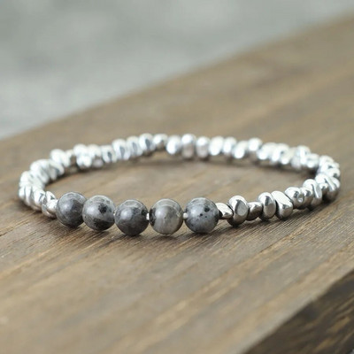 2024 Brățară nouă cu margele pentru bărbați piatră de hematită neregulată Chakra Braslet Homme Hand Leisure Pulseira Gemstone Stretch Braclet