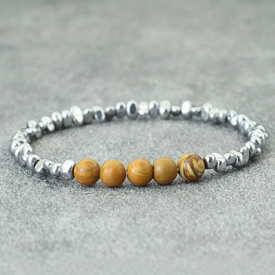 2024 Brățară nouă cu margele pentru bărbați piatră de hematită neregulată Chakra Braslet Homme Hand Leisure Pulseira Gemstone Stretch Braclet