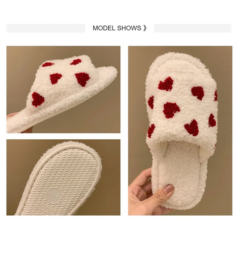 Μόδα βαμβακερές παντόφλες Lady One Word Παντόφλες Open Toe Winter Home Αντιολισθητικές Ζεστές Cute One Word γούνινες παντόφλες εσωτερικού πατώματος σπιτιού