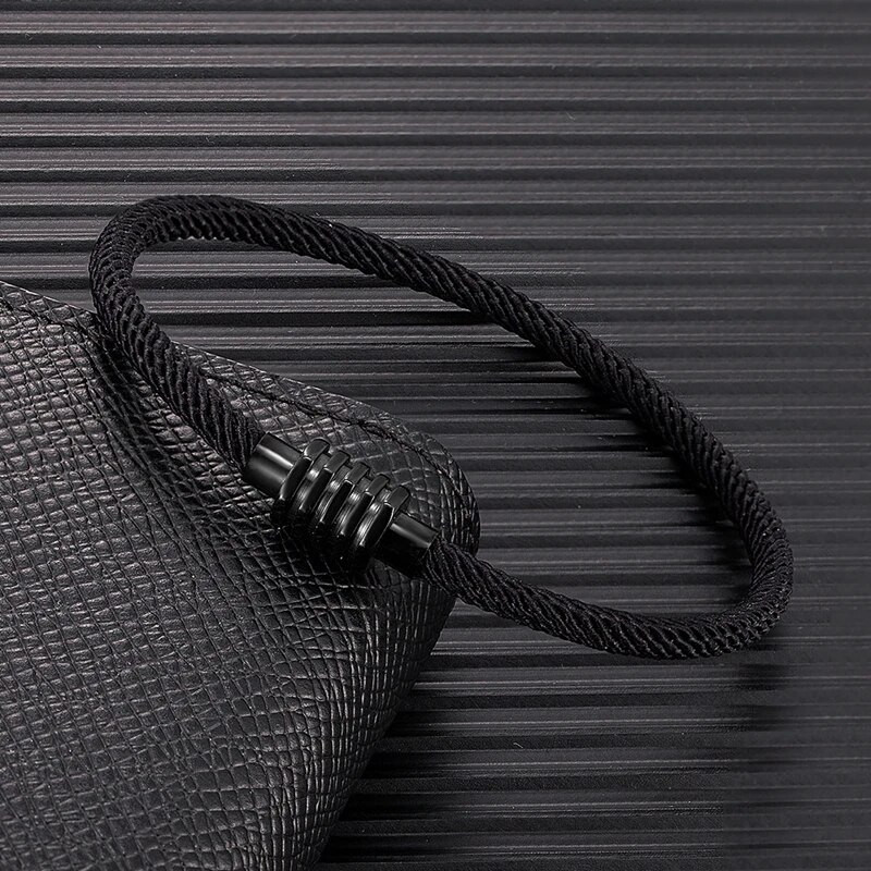 MKENDN Minimalist Hex Magnet Catarama Impermeabil Snur Bratara Bratara Unisex Handmade Surfer Beach Bratara Cadou pentru barbati Iubitul ei