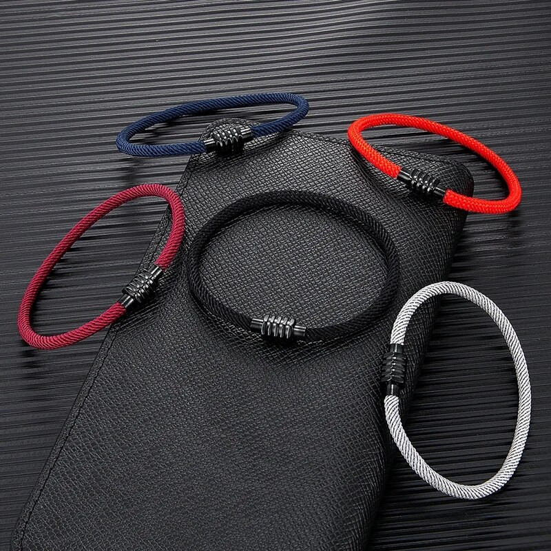 MKENDN Minimalist Hex Magnet Catarama Impermeabil Snur Bratara Bratara Unisex Handmade Surfer Beach Bratara Cadou pentru barbati Iubitul ei