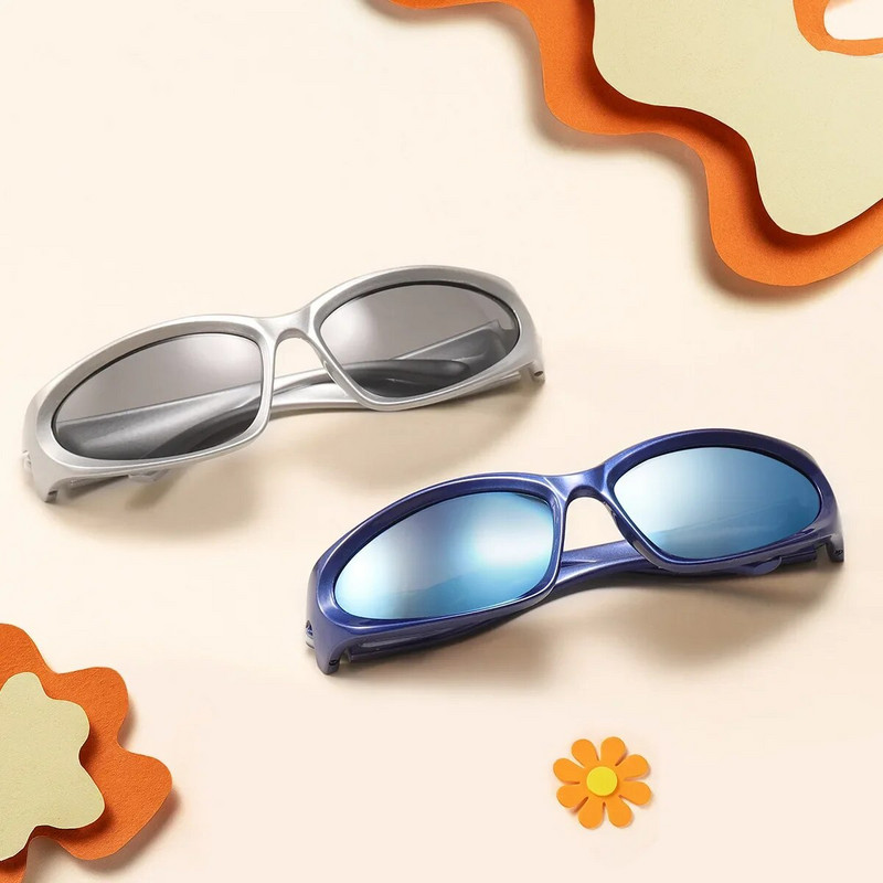 2023 Ochelari de soare noi pentru copii Ochelari de călărie UV400 Ochelari de soare Y2k futuristici la modă pentru copii Lentes De Sol Mujer