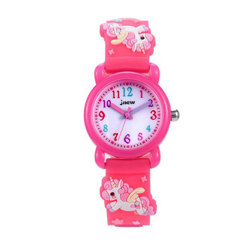 UTHAI C13 Детски момичешки сладък 3D анимационен часовник Водоустойчив кварц за еднорог Детски часовници за момчета Подарък от нетоксични материали