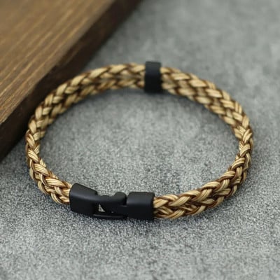 Noter Egyedi férfi karkötő karkötő, kézzel készített szövésű bőr karkötő, kétrétegű borítás karkötő Ajándékok Neki Szabadidő Pulseira Hombre