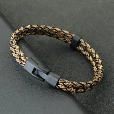 Noter Egyedi férfi karkötő karkötő, kézzel készített szövésű bőr karkötő, kétrétegű borítás karkötő Ajándékok Neki Szabadidő Pulseira Hombre
