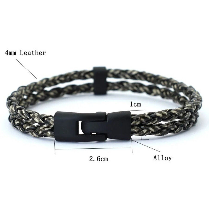 Noter Egyedi férfi karkötő karkötő, kézzel készített szövésű bőr karkötő, kétrétegű borítás karkötő Ajándékok Neki Szabadidő Pulseira Hombre