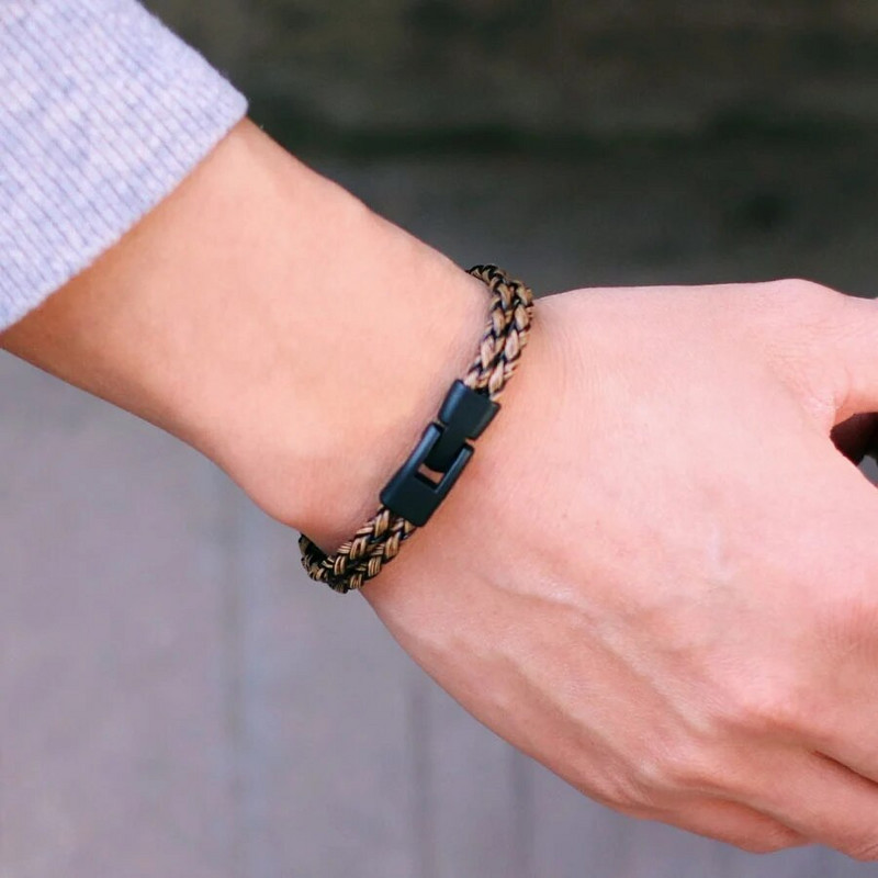 Noter Egyedi férfi karkötő karkötő, kézzel készített szövésű bőr karkötő, kétrétegű borítás karkötő Ajándékok Neki Szabadidő Pulseira Hombre