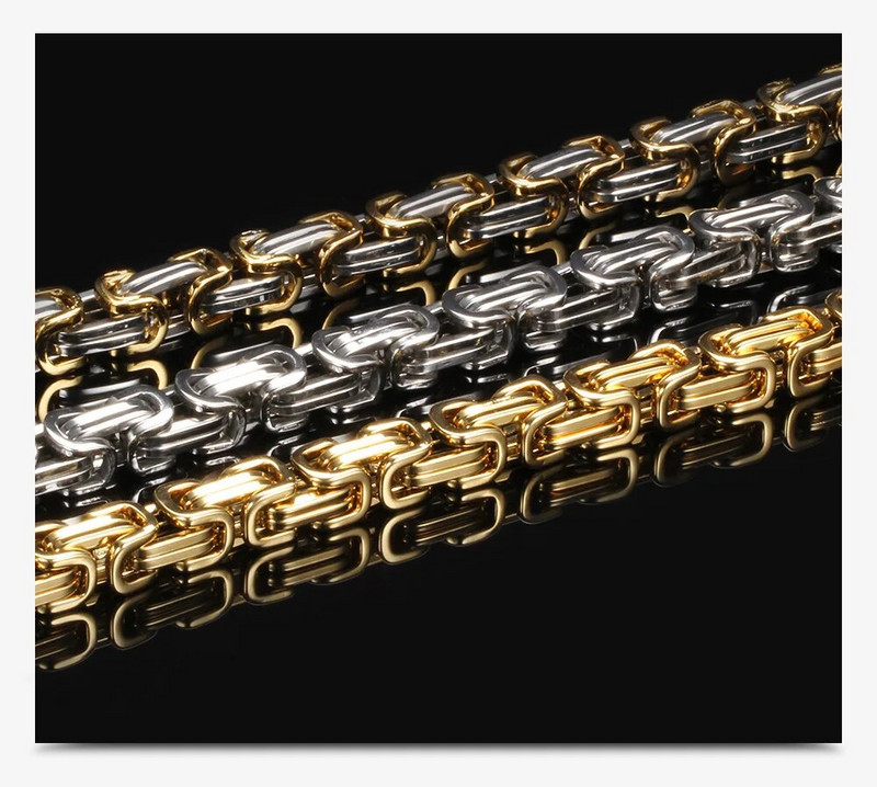 HNSP 8MM ръчна верига от неръждаема стомана за мъже, гривна, мотоциклет, велосипеди, рок, мъжки бижута
