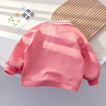 2023 Άνοιξη φθινόπωρο Κορεάτικα Παιδικά κοριτσίστικα μπλουζάκια πόλο Βαμβακερά μακρυμάνικα κινούμενα σχέδια για νήπια κορίτσια Φούτερ Παιδικά κοριτσίστικα μπλουζάκια