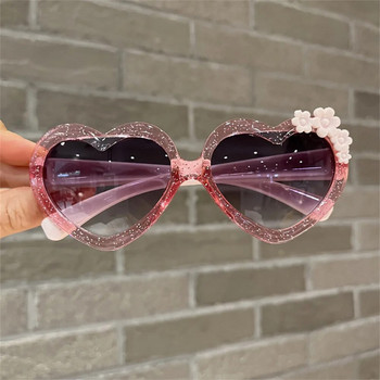 2024 Модни слънчеви очила с форма на сърце за деца Ретро сладък розов анимационен слънчеви очила Рамка за момичета Момчета Бебе Детски очила Очила