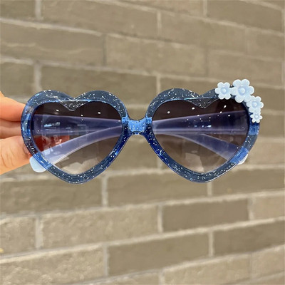 Ochelari de soare în formă de inimă de modă 2024, pentru copii, retro, drăguț, roz, cu desene animate, ochelari de soare, ramă, fete, băieți, copii, ochelari, ochelari de protecție