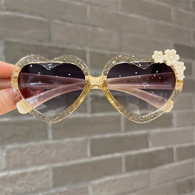 Ochelari de soare în formă de inimă de modă 2024, pentru copii, retro, drăguț, roz, cu desene animate, ochelari de soare, ramă, fete, băieți, copii, ochelari, ochelari de protecție
