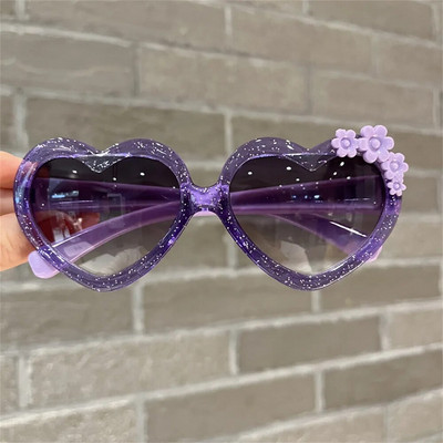 Ochelari de soare în formă de inimă de modă 2024, pentru copii, retro, drăguț, roz, cu desene animate, ochelari de soare, ramă, fete, băieți, copii, ochelari, ochelari de protecție
