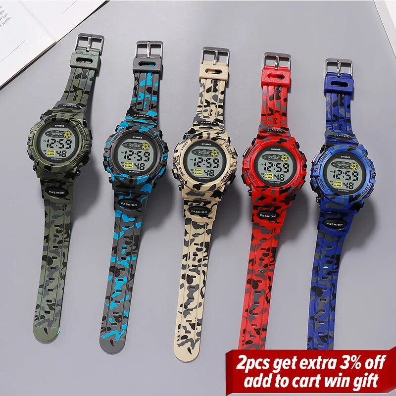 SYNOKE 9035 Официални детски часовници Момчета Момичета LED цифров електронен ръчен часовник Студентски Военни Детски спортни часовници Часовник Детски