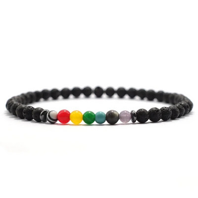 Nova Chakra narukvica za muškarce Narukvica od prirodnog lava oniksa od perli od 4 mm Yoga élastique Narukvica Pulseira Masculina Poklon za njega